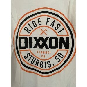 Dixxon Flannel T- Shirt Mens Sz L Sturgis Ride Fast Motorcycle White New